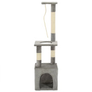 Tiragraffi albero per gatti cuccia per gatti giocattolo peluche sisal 109 cm grigio 3702239