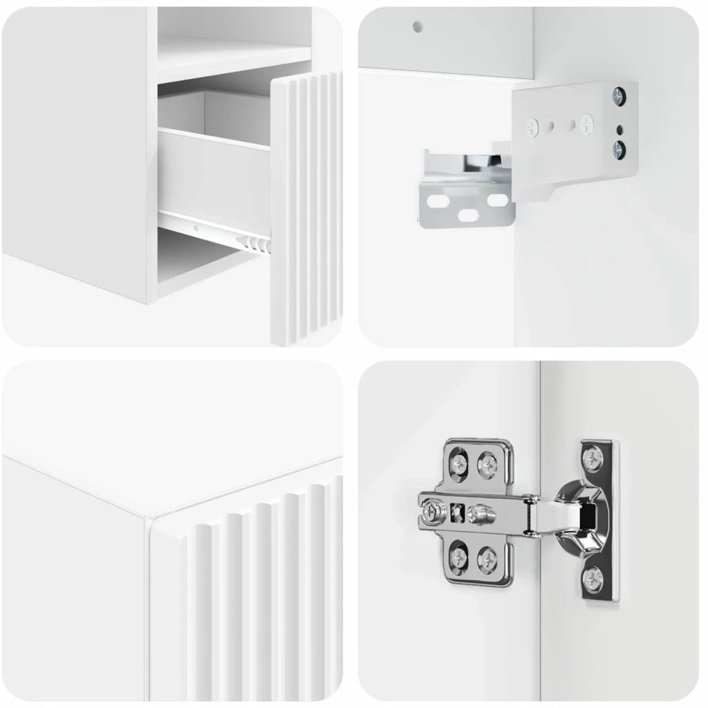 Set di mobili per il bagno 5 pz Bianco Lucido 3405977
