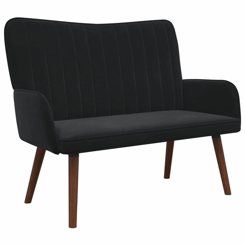 Sofa a Due Posti Nero 115 x 61 x 87 cm Velluto