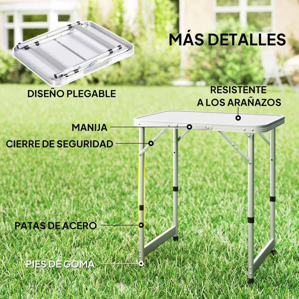 Tavolo pieghevole da esterno ¨C zephmum ¨C alluminio 60x45x64cm