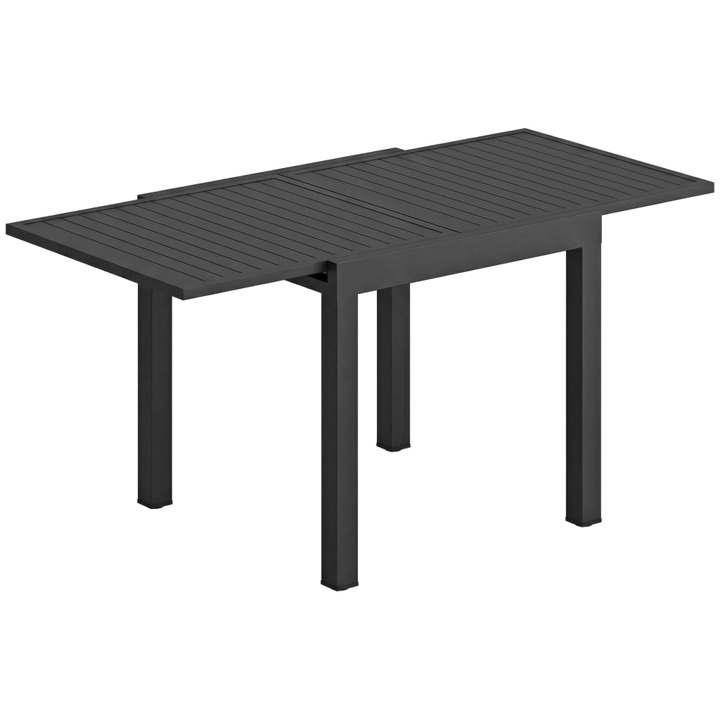 Tavolo da giardino estesibile; 80/160 x 80 cm; tavolo rettangolare in alluminio per 4-6 persone con piano a listelli