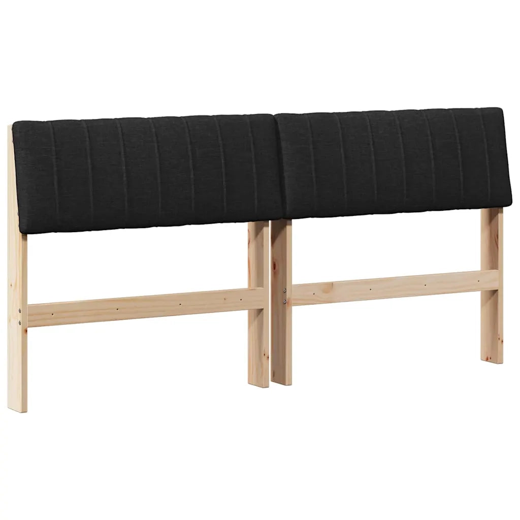 Testiera imbottita-Testiera con Cuscini-Testata Nero 150 cm Pino massello 504433