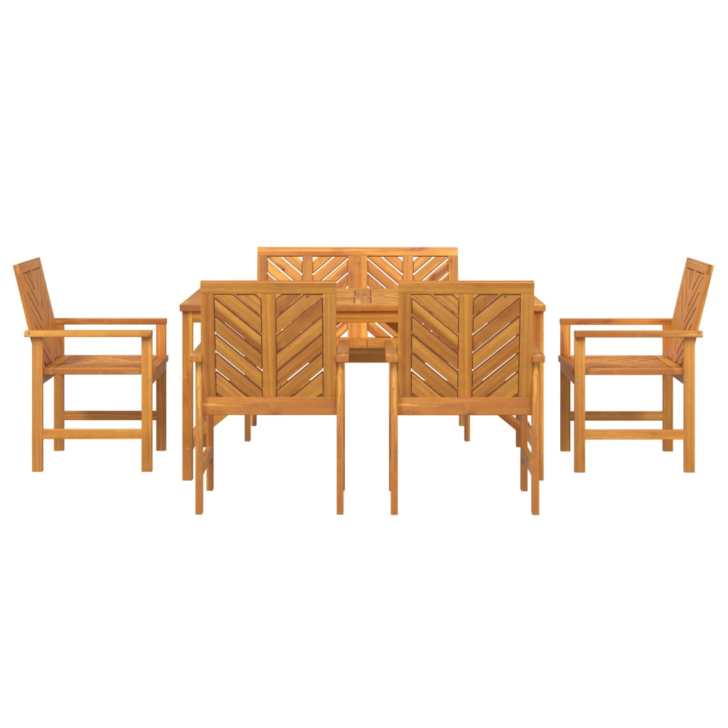 Set da pranzo da giardino 5 pezzi in legno massello di acacia