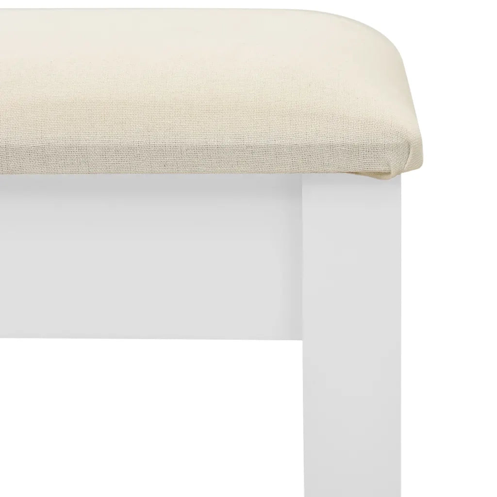 Toeletta | Tavolo da Trucco e Sgabello Bianco 65x36x128 cm Paulownia e MDF