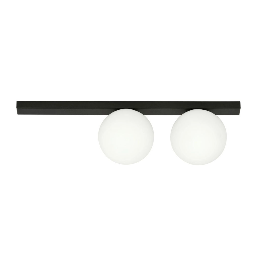 Lampada a parete FIT in acciaio nero opaco e vetro opalino