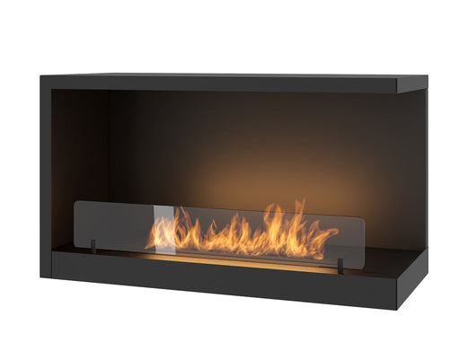 Camino a Bioetanolo da Incasso 80x45 cm Inside P800 V2 Angolo a Destra Nero con Vetro