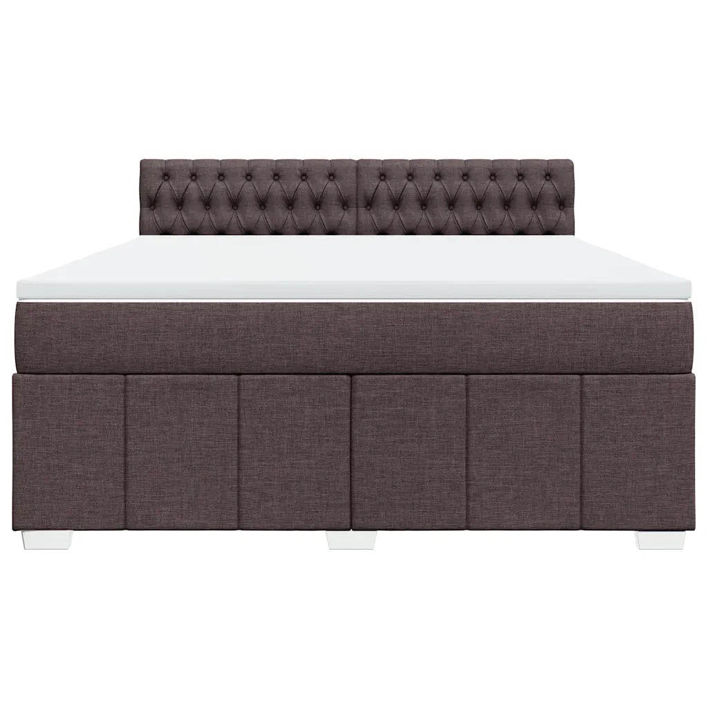Giroletto a Molle con Materasso Marrone Scuro 180x200cm Tessuto 3287157