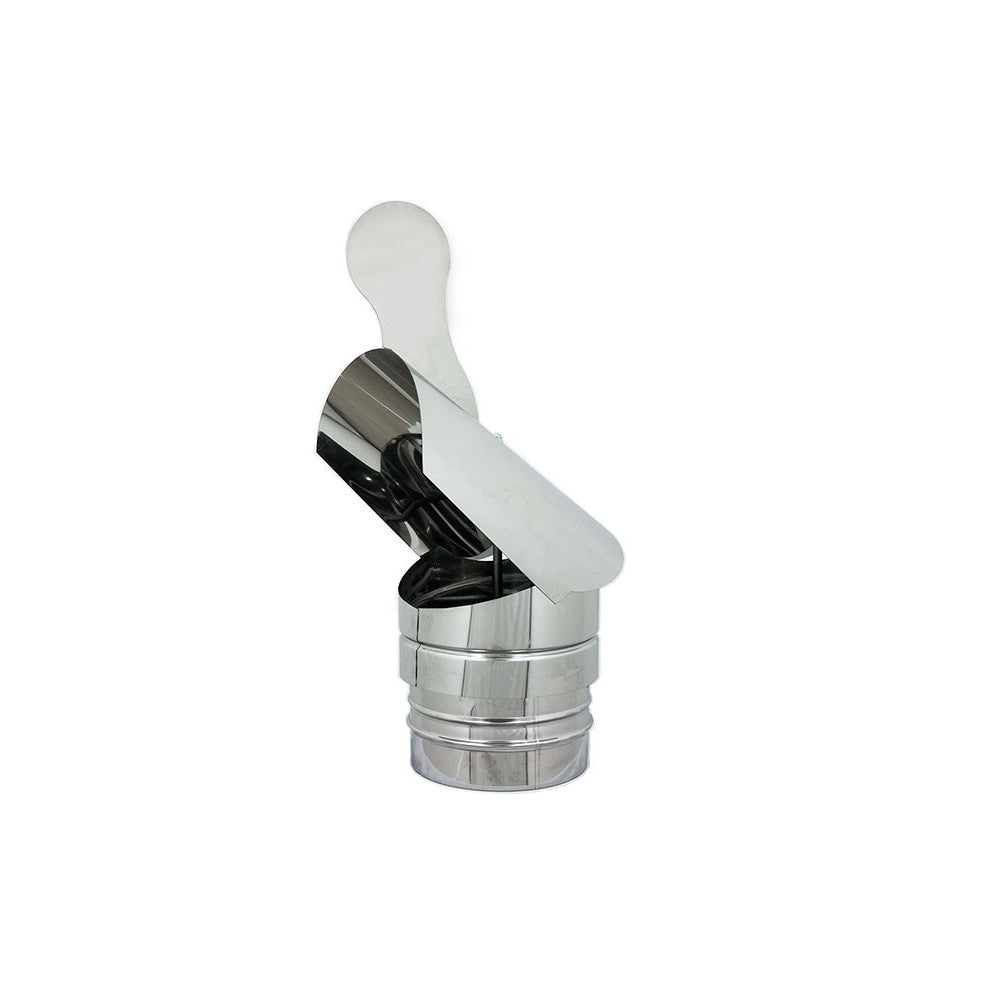 Fumaiolo gallo da 140mm in acciaio inox base tonda innesto m maschio