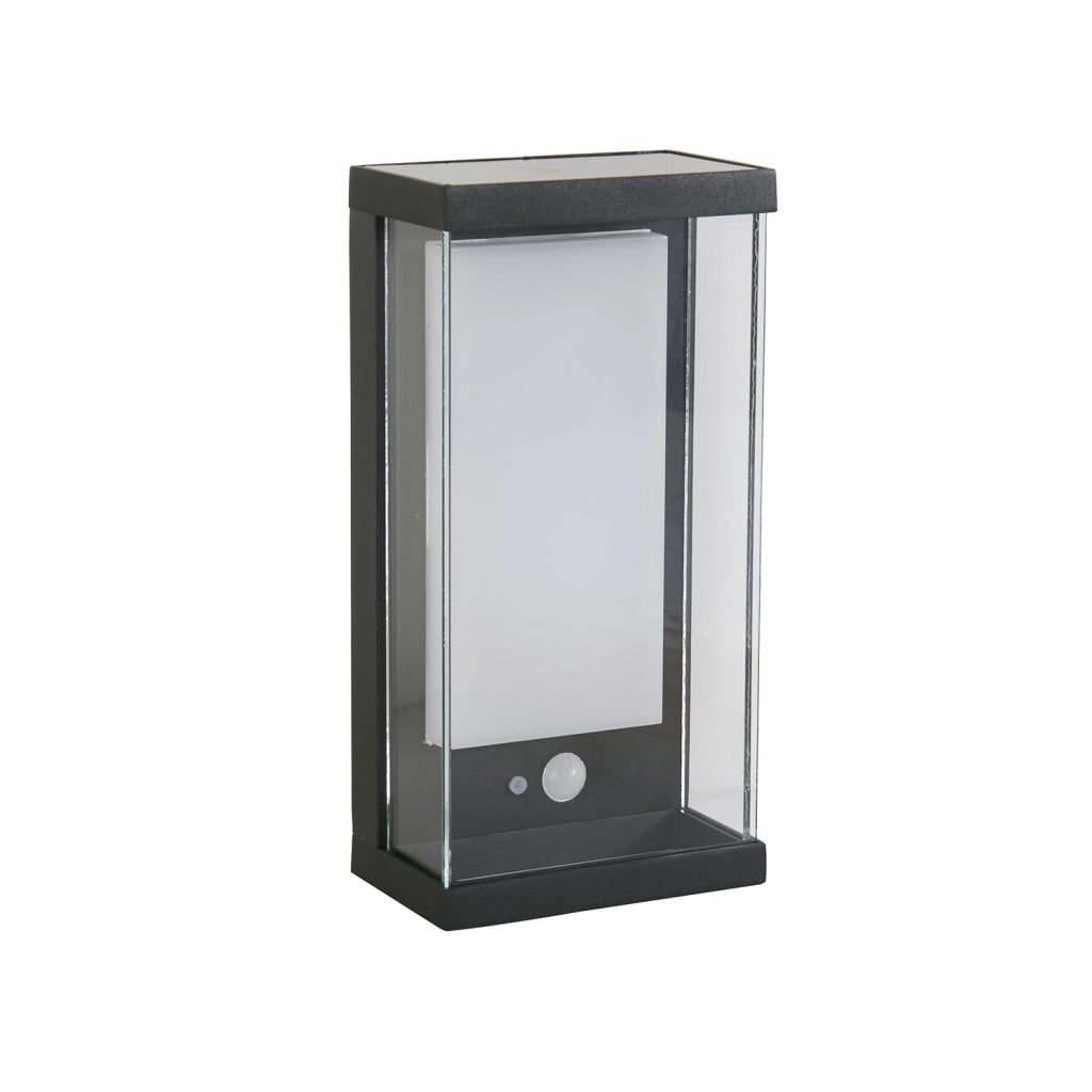 Applique Solare Alluminio Nero Policarbonato Bianco Led 2W 3000K Verticale