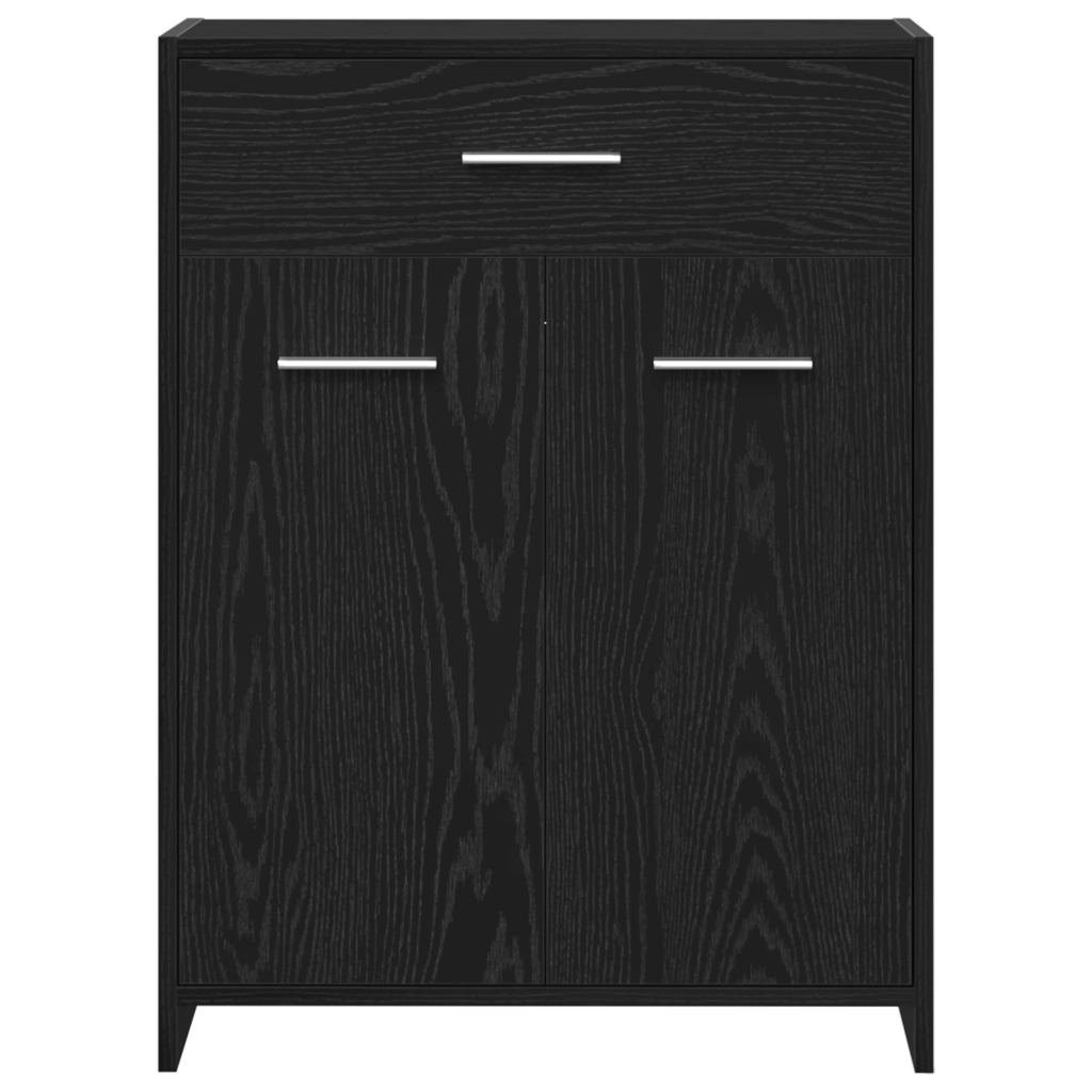 Mobile da Bagno  Nero Rovere 60x33x80 cm Legno Ingegnerizzato