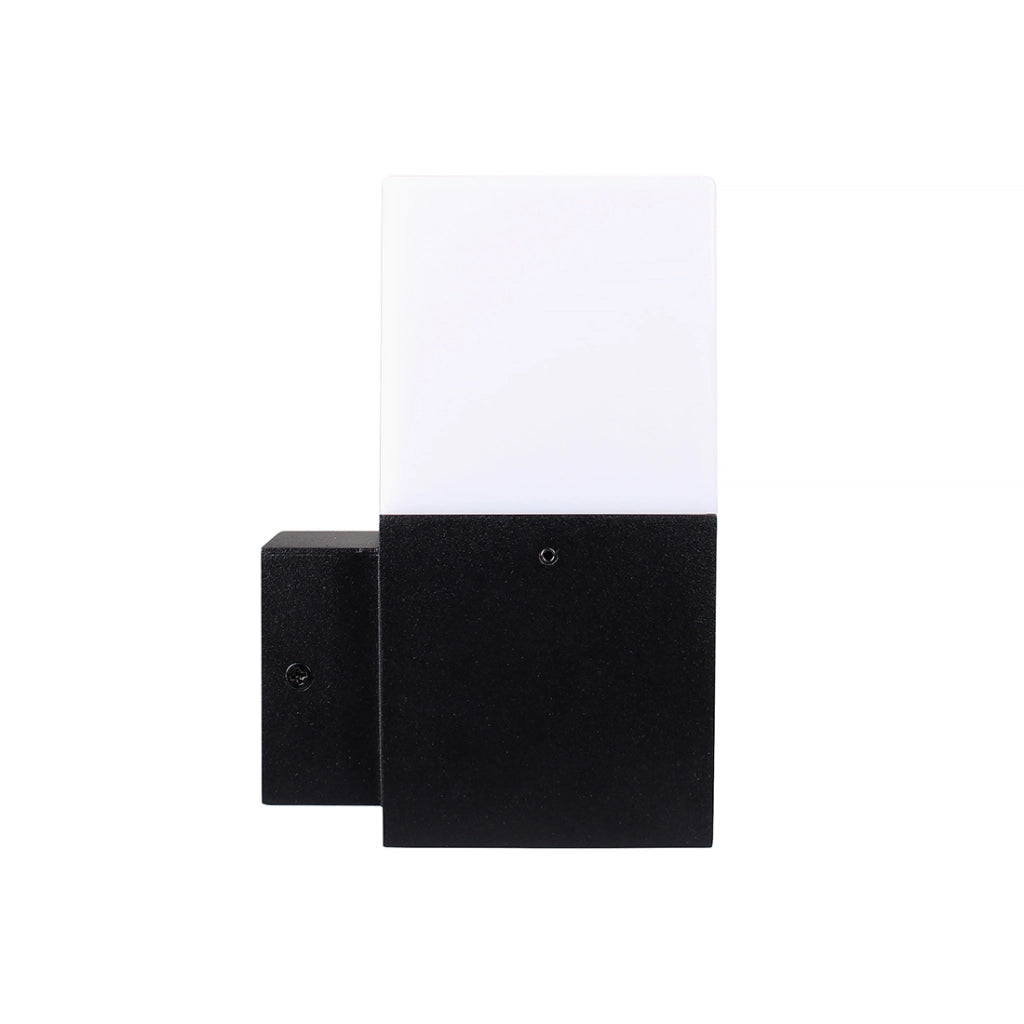 APPLIQUE DA PARETE PER ESTERNO IN ALLUMINIO NERO E ACRILICO ATTACCO E27 - COMPATIBILITA' CON LAMPADINE FINO A 12W