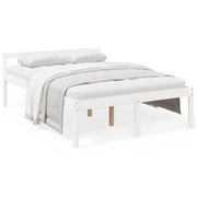 Letto matrimoniale | Letto per adulti | Letto per Anziani Bianco 140x190 cm in Legno Massello di Pino