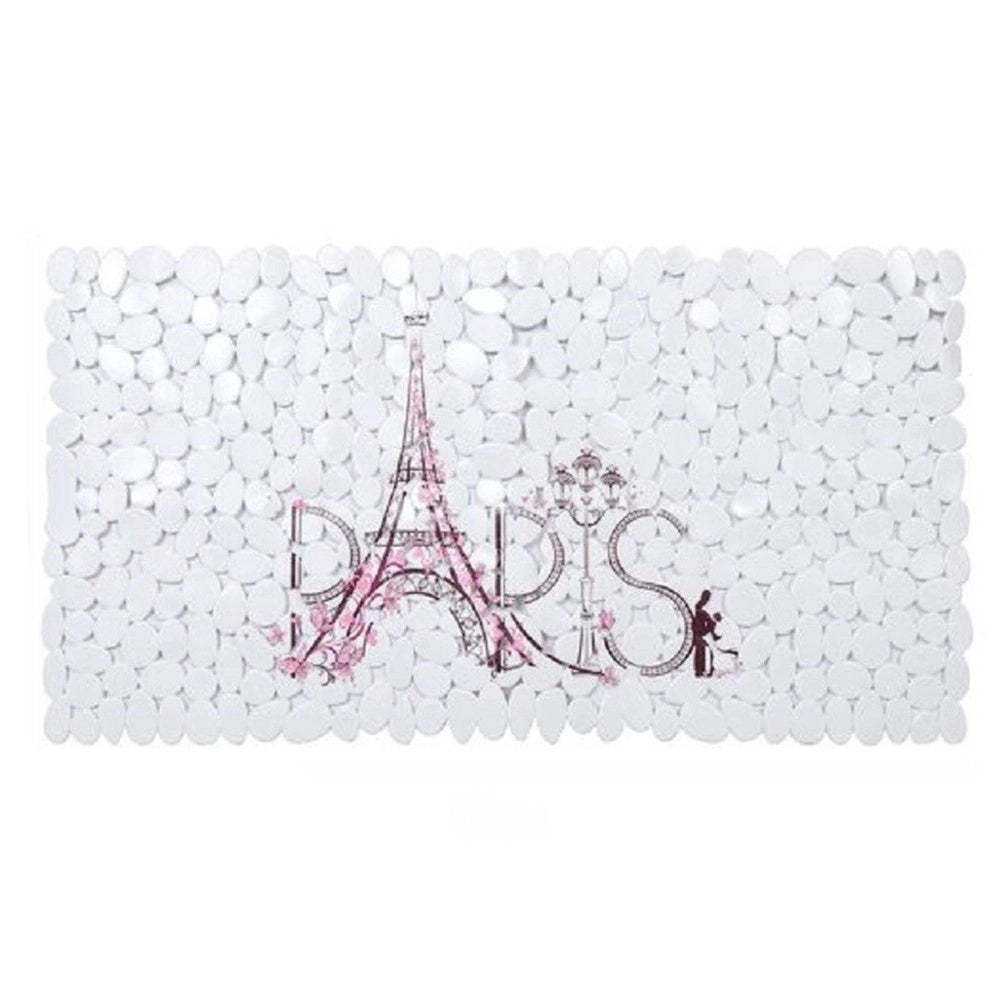 Trade Shop - Tappeto Tappetino Pvc Scritta Paris Antiscivolo Vasca Bagno Doccia 67x36cm 87045 -
