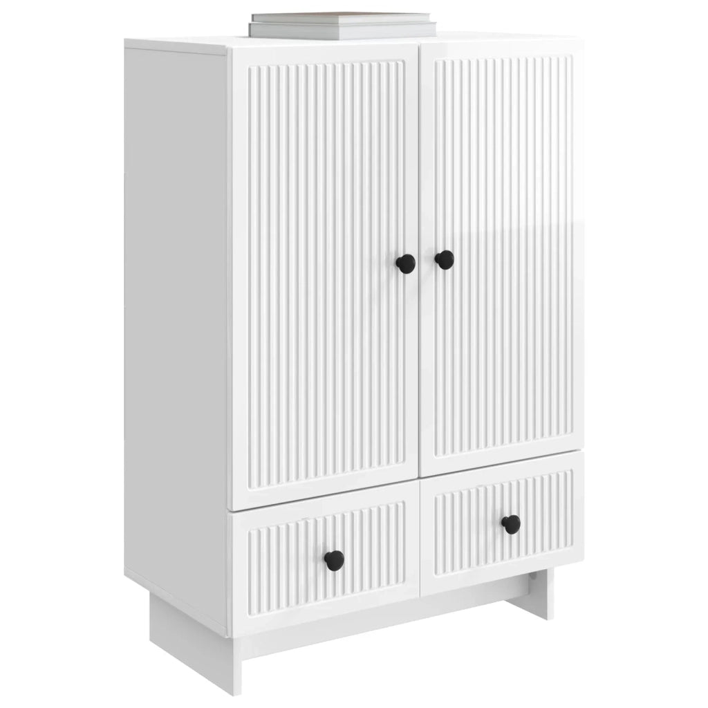 Credenza Bianco Lucido 66 x 34,5 x 95 cm Legno ingegnerizzato 893979