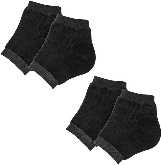 Calze con alta suola - 2 Pair - Calze idratanti - Aperte dita - Comfortevoli in cotone - Gel per piedi ipoallergenico