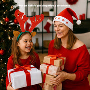 MAURY'S SET DI 2 CERCHIETTI RENNA DI NATALE, DUE CAPPELLI DA ELFO E DUE CAPPELLI DA BABBO NATALE CON LUCINE LED