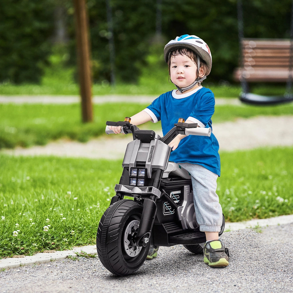 Moto Elettrica per Bambini 3-5 Anni ¨C zephmum ¨C Bianca e Nera 86x44x58 cm