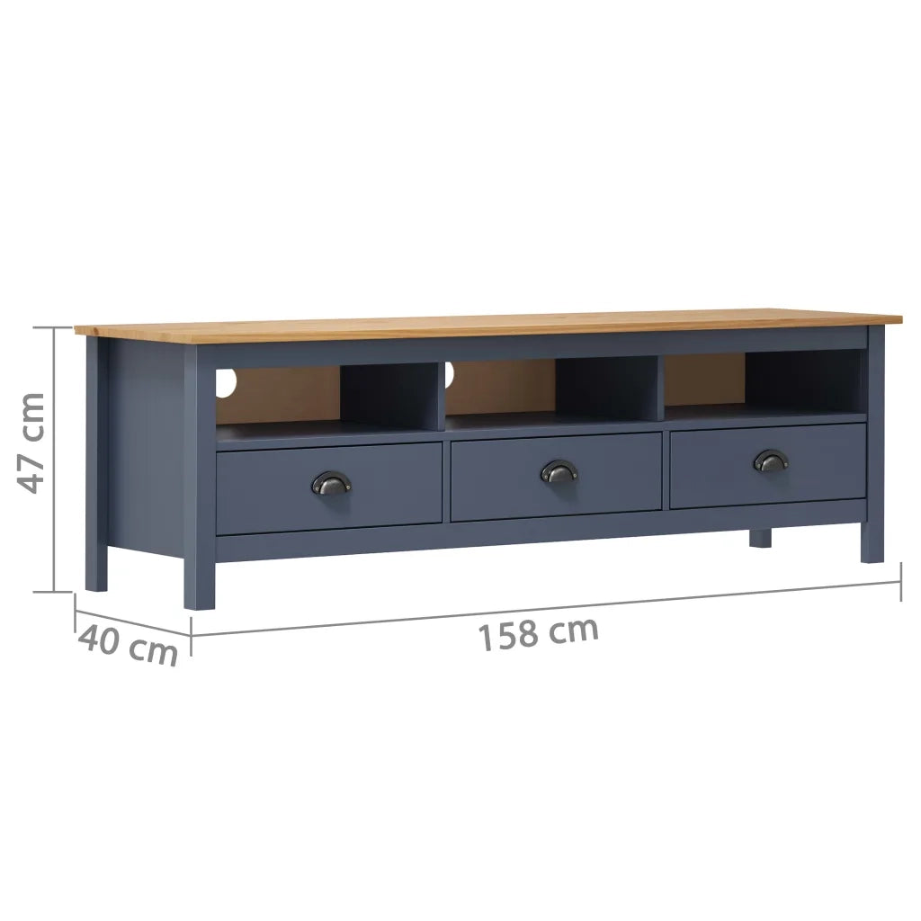Mobile Porta TV Hill Grigio 158x40x47 cm in Legno di Pino cod mxl 13395