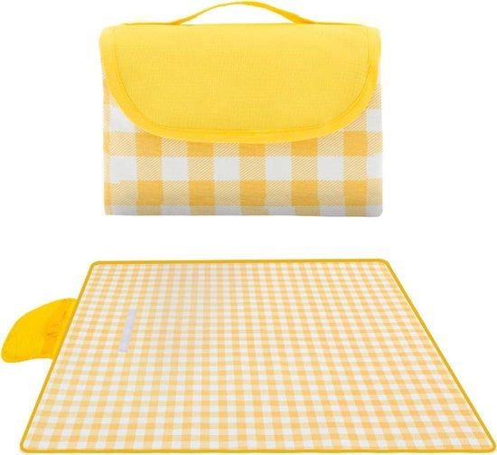Asciugamani da spiaggia impermeabili extra grandi 180 x 180 cm, set di 4 per picnic, escursioni, campeggio - Giallo + Rosso
