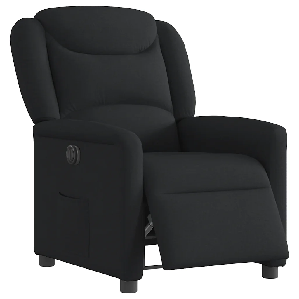 Poltrona Elettrica Reclinabile Nera in Tessuto 3303176