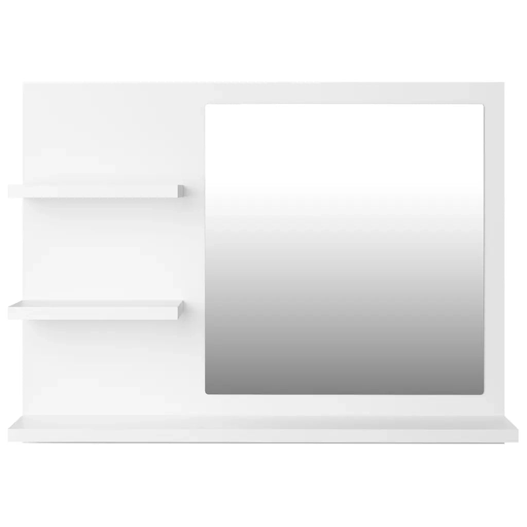 Specchio da Bagno Bianco 60x10,5x45 cm in Legno Multistrato 805006