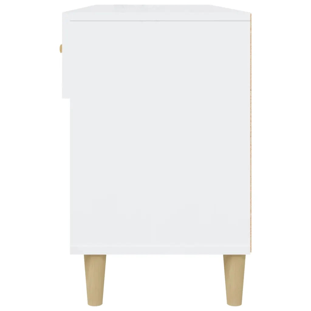 Scarpiera-Scaffale per scarpe Bianco Lucido 102x35x55 cm in Legno Multistrato 919816