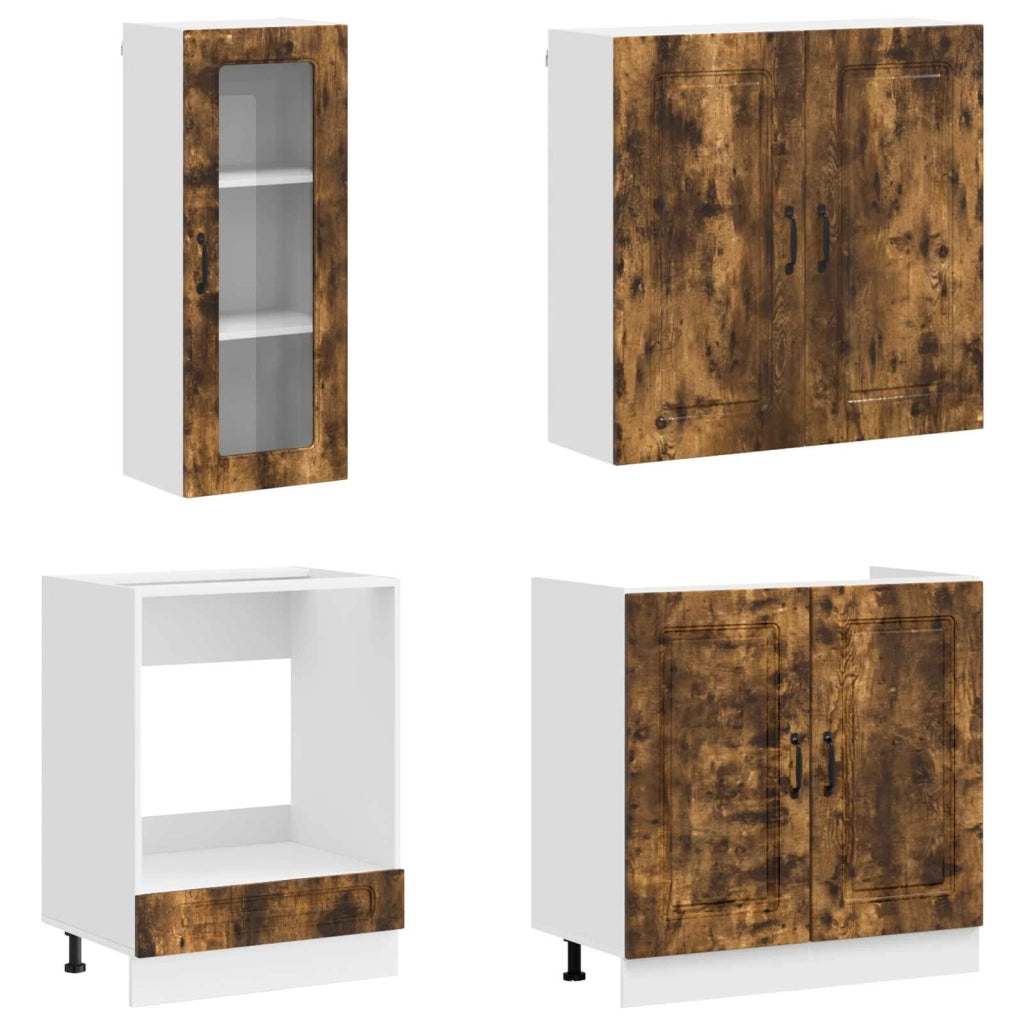 Unità Cucina KALMAR 8 pcs Rovere Fumo Legno ingegnerizzato 3438386