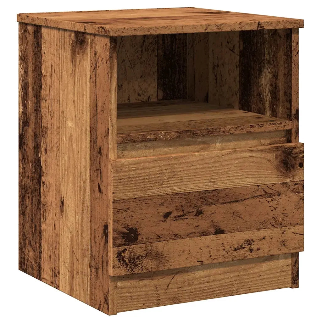 Comodini 2 pz-Set di 2 Tavolino da notte Legno Antico 40x40x50 cm in Legno Multistrato