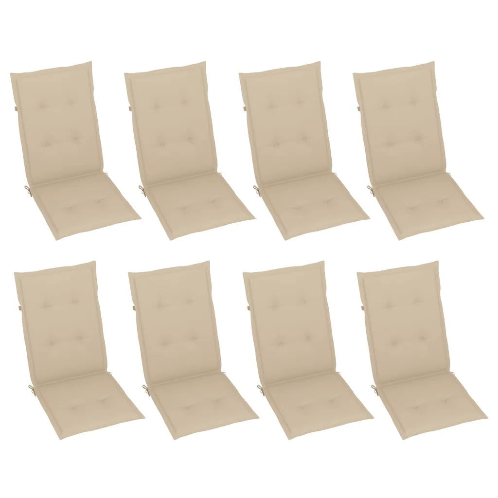 Sedie Giardino Reclinabili 8pz Cuscini Massello Acacia Grigio cod mxl 24179