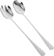 Set di Servizio - Grande Cucchiaio per Servire in Stile Cinese di Acciaio Inossidabile con Cucchiaio per Insalata e Cucchiaio da Buffet - Set di Cucchiai in Metallo per Utensili da Cucina - 1 Set