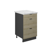 Mobiletto base per cucina Fame-Line Pannello in quercia/Rovere dorato 50 cm, PL Marmo Vicco