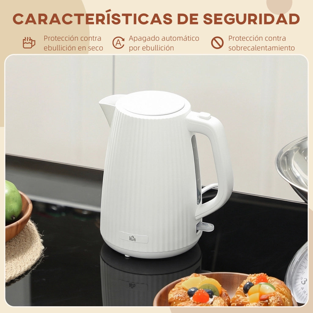 Bollitore Elettrico 1,7L 2200W ¨C zephmum ¨C Filtro Anticalcare Base Girevole 360¡ã Crema