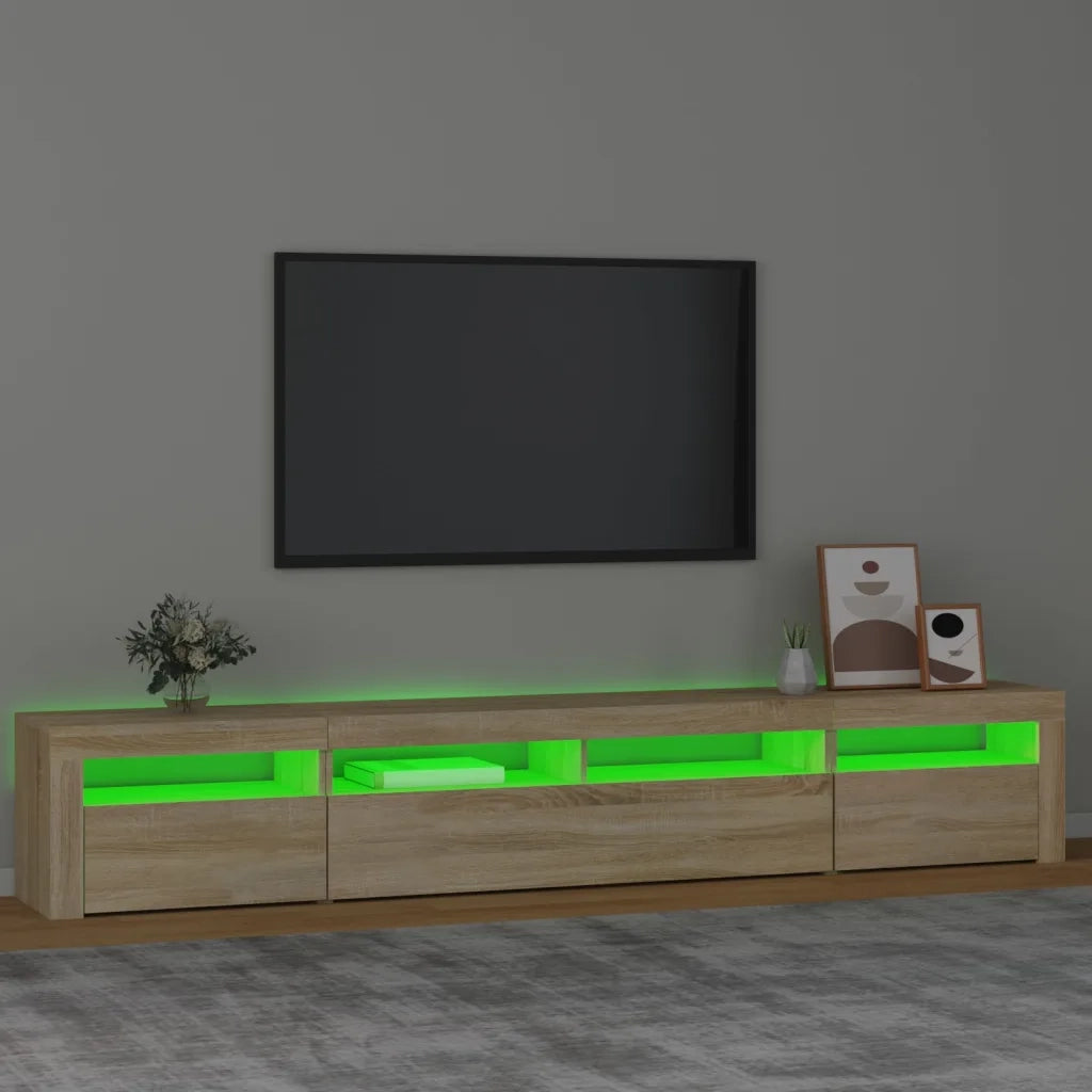 Mobile TV | Armadietto TV | Mobile Porta TV con Luci LED Rovere Sonoma 240x35x40 cm