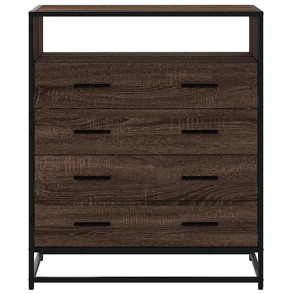 Cassettiera Rovere Marrone 70x41x83,5 cm in Legno Multistrato 849093