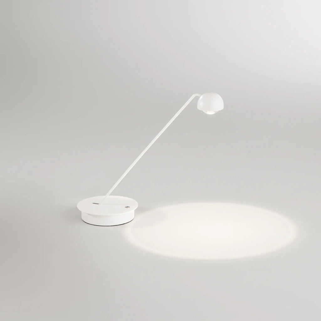 Lampada Da Tavolo Moderna Lyra Metallo Bianco Led 7W Dimmerabile Ip20