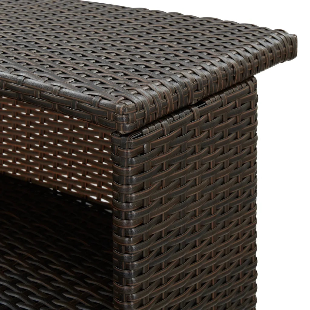 vidaXL Set Bar da Giardino 3 pz con Cuscini in Polyrattan Marrone