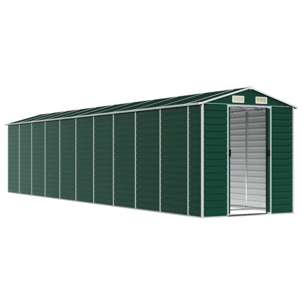Casetta da giardino cabina ripostiglio casetta da esterno robusta casetta per attrezzi 191 x 895 x 198 cm acciaio zincato verde 02_0022356