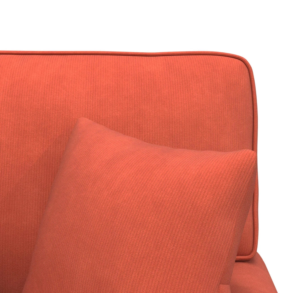 Chaise Longe con Gonna 3 pcs Rosso Arancio Tessuto in Cords