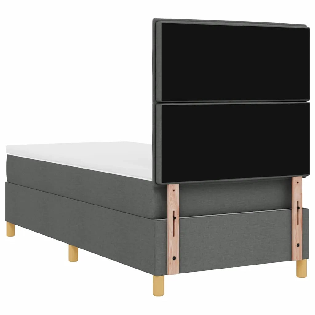 Letto a molle con materasso Grigio scuro 100 x 200 cm Tessuto 3339519