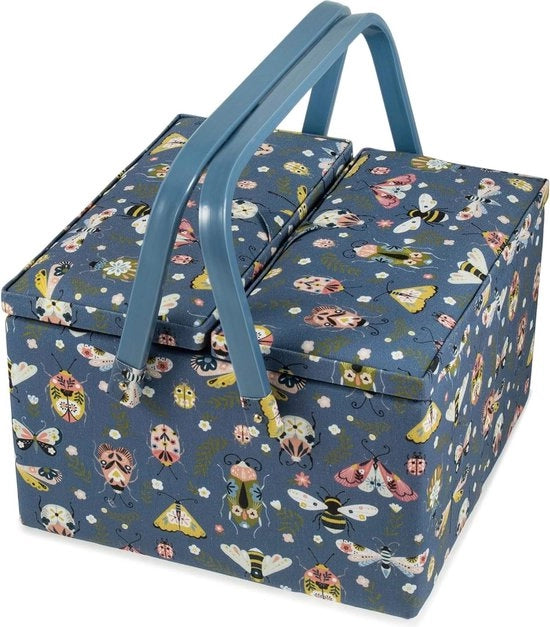 Cassetto di lavoro grande con cassetto accessori, cuscino spilloni, insetticida - Maniglie in PVC esclusive 25 x 25 x 17 cm Cassetto di lavoro