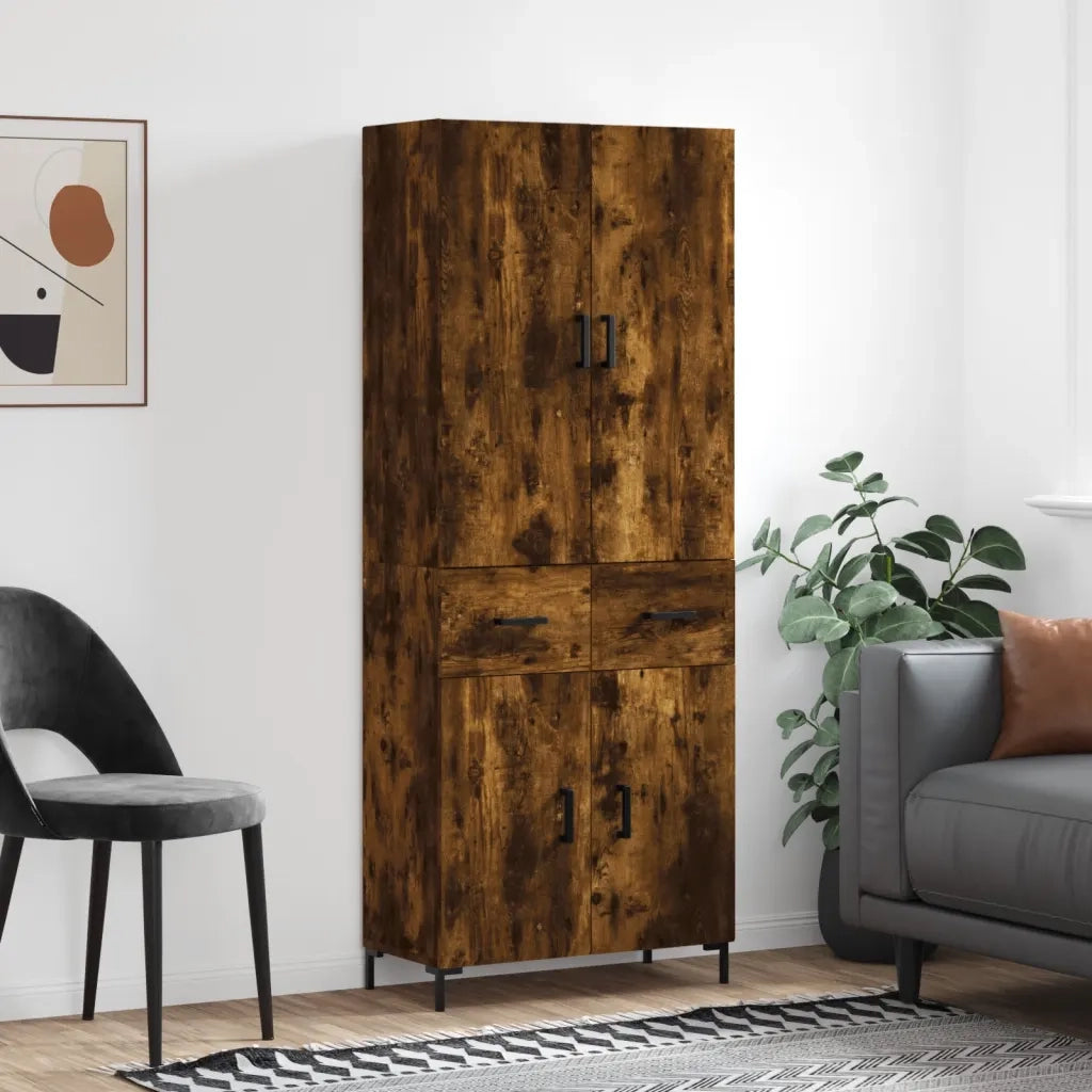 Credenza Rovere Fumo  69,5x34x180 cm in Legno Multistrato 3198150