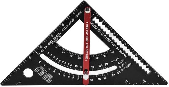 Lavagna a T Triangolare Regolabile - Lega Leggera di Alluminio - Strumento Multifunzionale per Lavorazione del Legno - Portata Laterale 18 cm - Scala Precisa - Dimensioni 194/194/272 mm - Lavagna a T