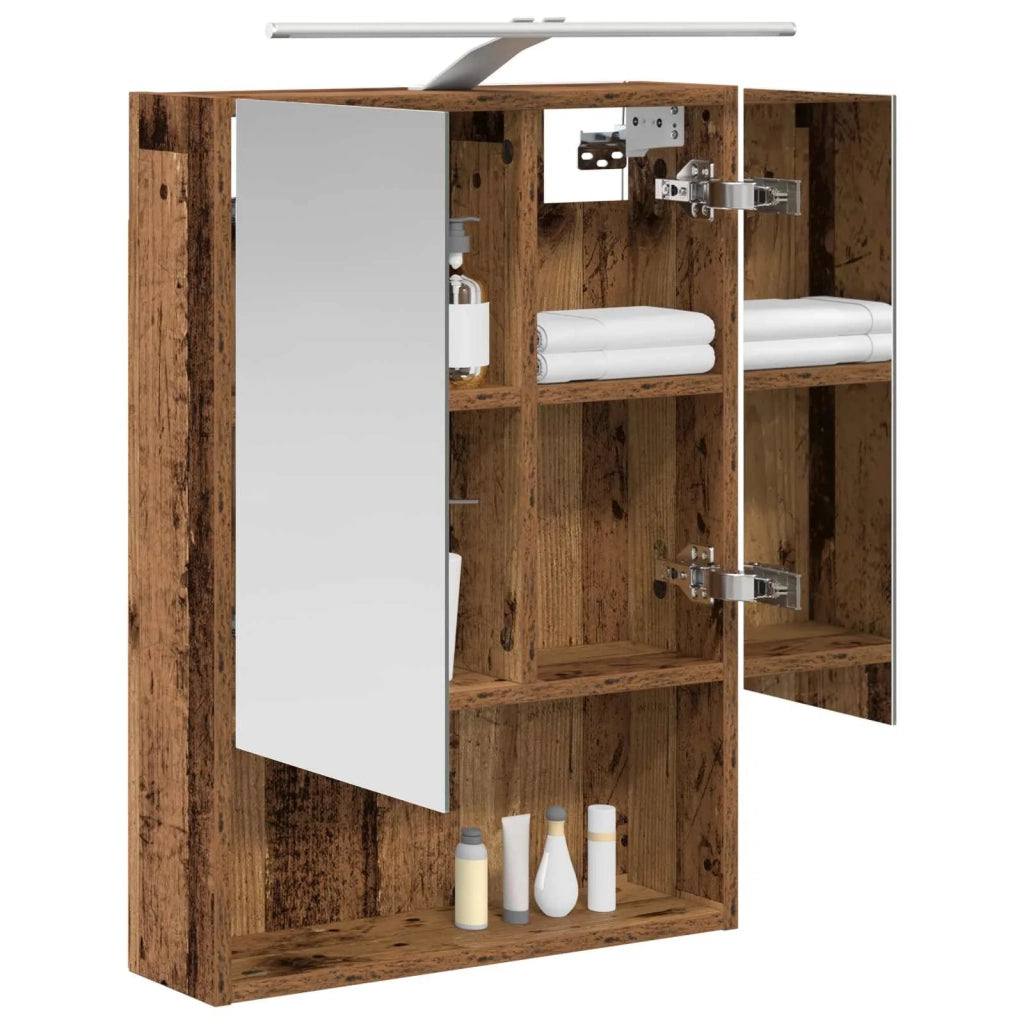 Mobiletto per specchio da bagno Legno vecchio 50 x 14,5 x 70 cm 889213