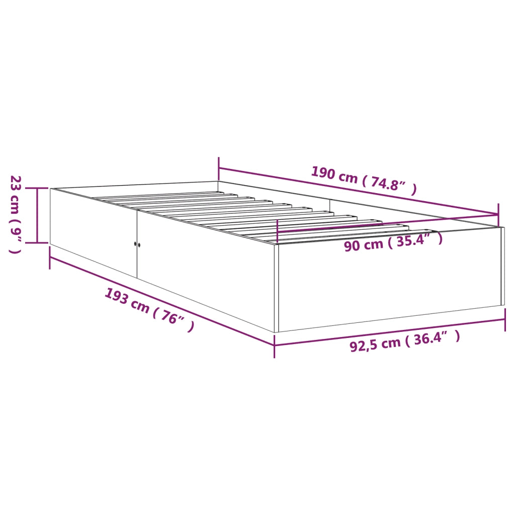 Giroletto Bianco in Legno Massello 90x190 cm Single 820068
