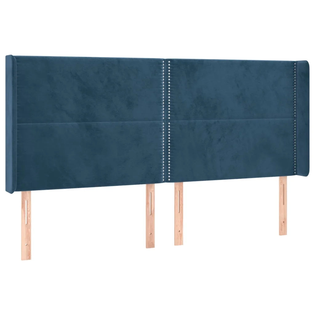 Letto a Molle con Materasso e LED Blu Scuro 200x200 cm 3139527