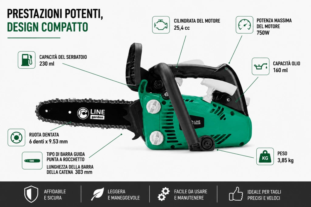 MOTOSEGA CC25,4 E-V 30CM CAT 3/8  050 TIMBERX-30P