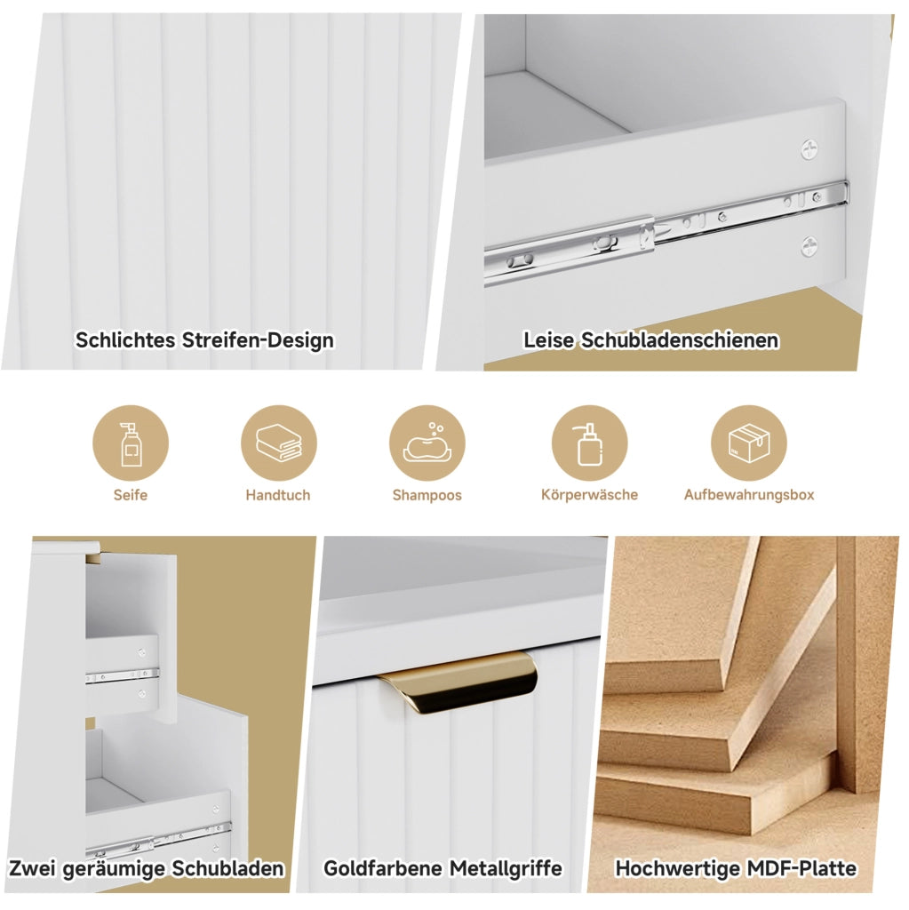 MOBILE BAGNO SOSPESO 61x46x57 cm MDF Bianco con lavabo in ceramica