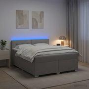 Letto con Box Spring, Materasso e LED Grigio Chiaro Tessuto 3451980