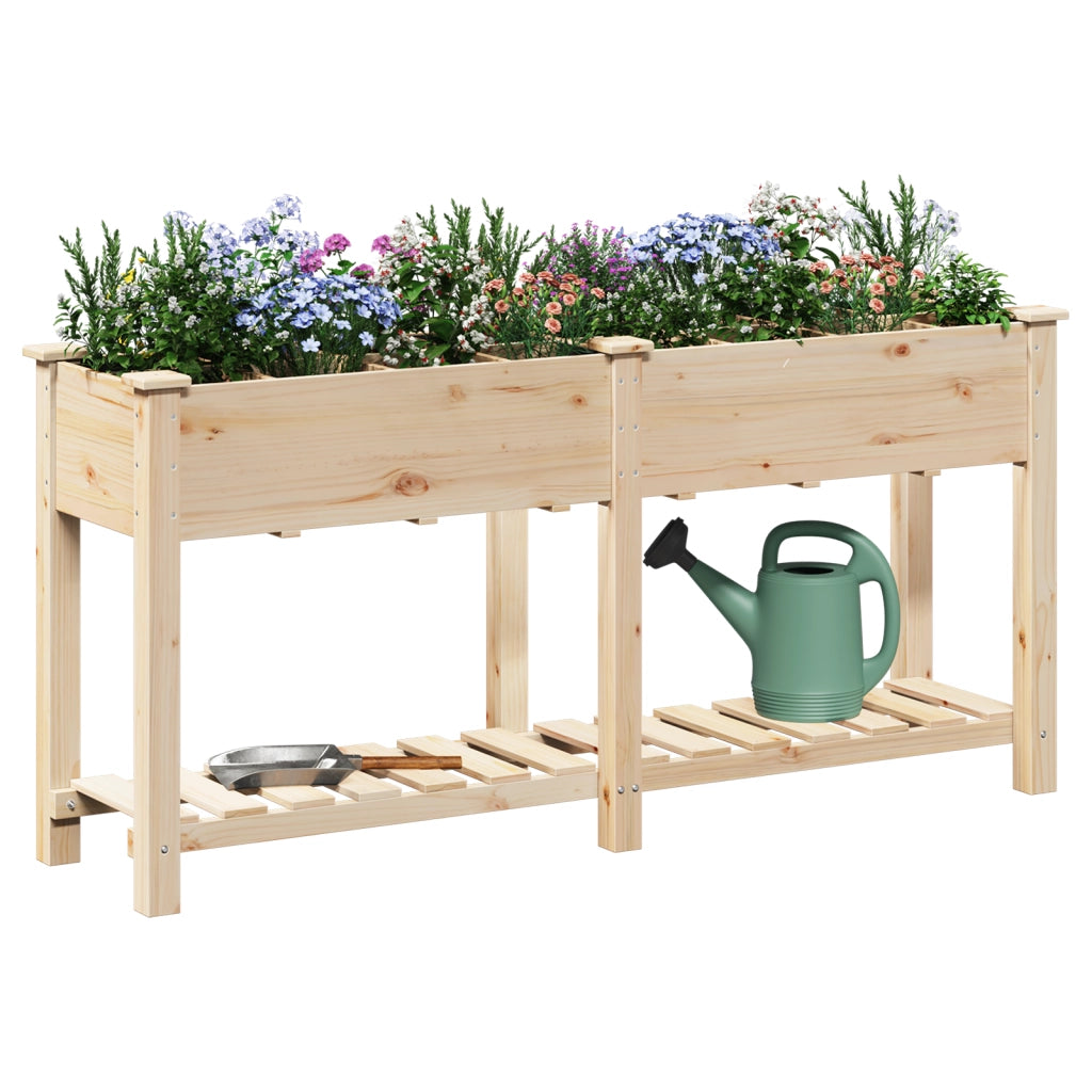 Piantana da Giardino  con Griglie 161x43x76 cm in Legno Massello di Abete
