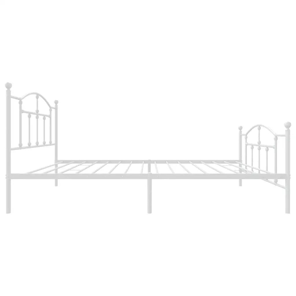 Giroletto con Testiera e Pediera-Struttura Letto Metallo Bianco 100x200 cm 798699